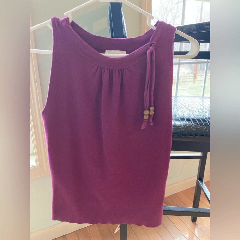 Loft sleeveless Top with beads in the front